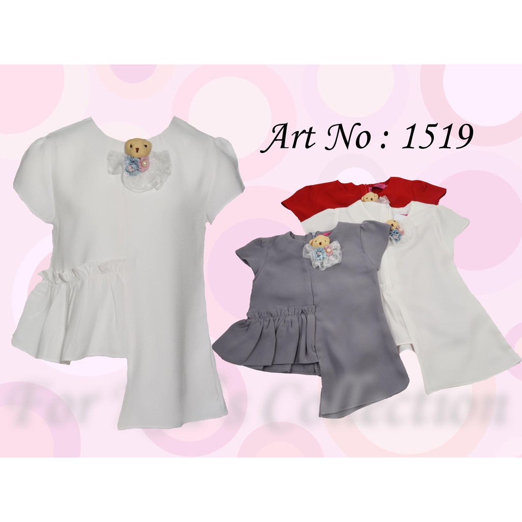 Blus anak perempuan rempel sebelah casual fashion