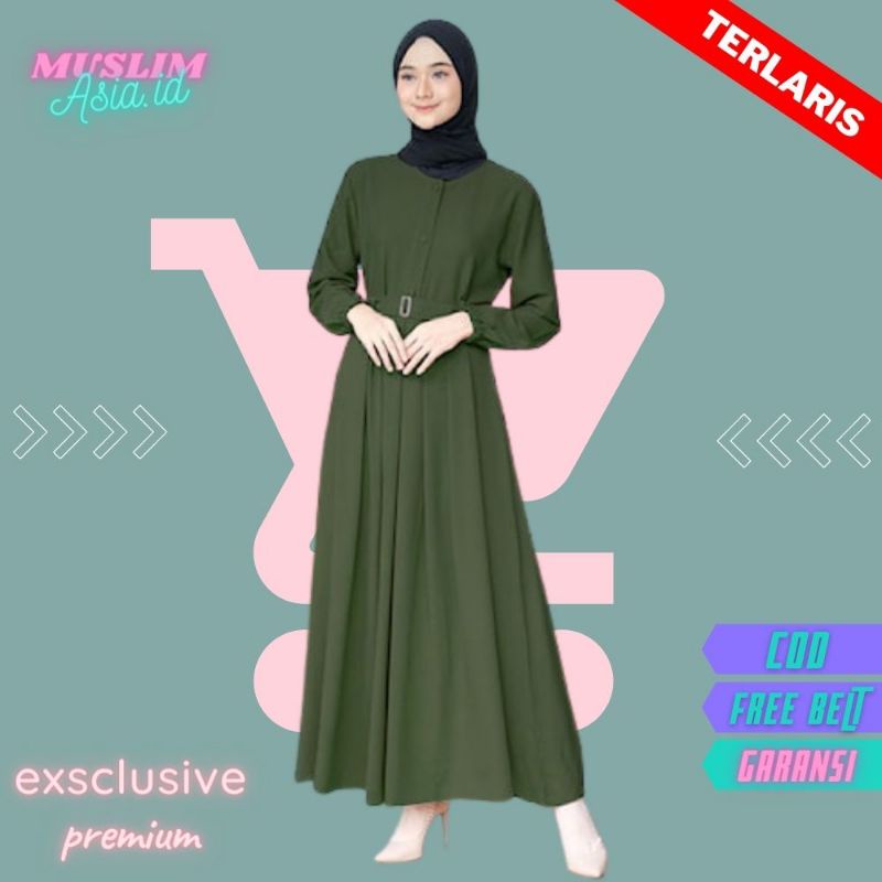 Atasan Baju Muslim Mewah Gamis Syari Motif Polos Peremium Terbaru 2021