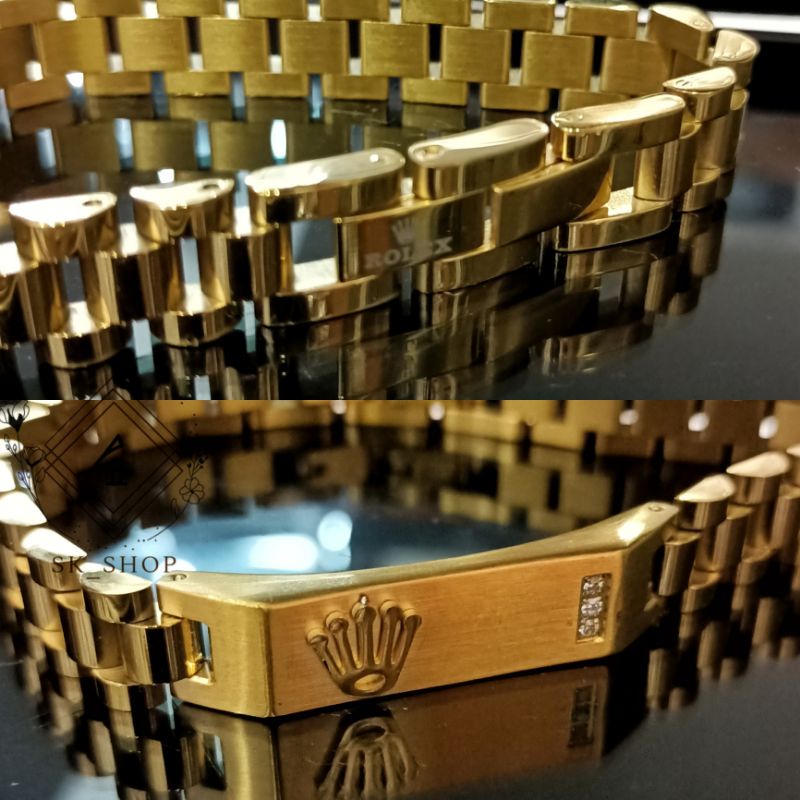 Gelang Rolex Gold / Gelang Rantai Pria Keren