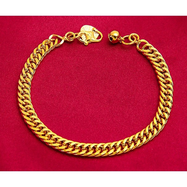 Set Perhiasan Gelang Kalung Cincin 24K Gaya Bangkok Untuk Pria