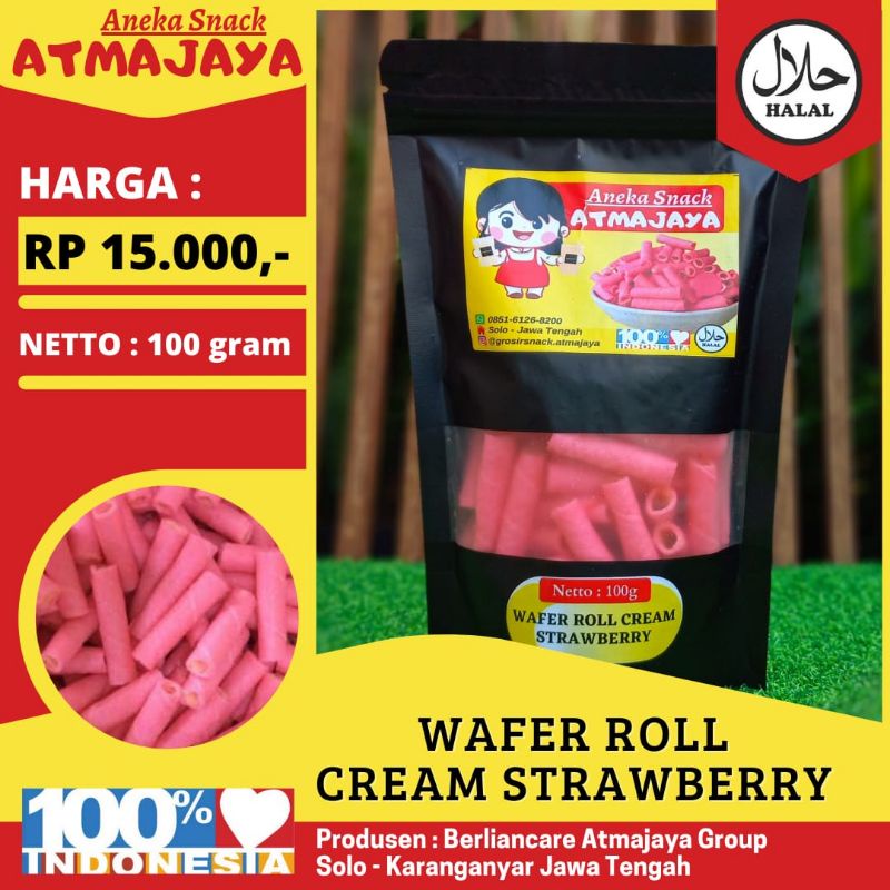 

WAFER ROLL RASA CREAM STRAWBERRY/ANEKA SNACK ATMAJAYA/SNACK MURAH/GROSIR SNACK/SNACK KILOAN