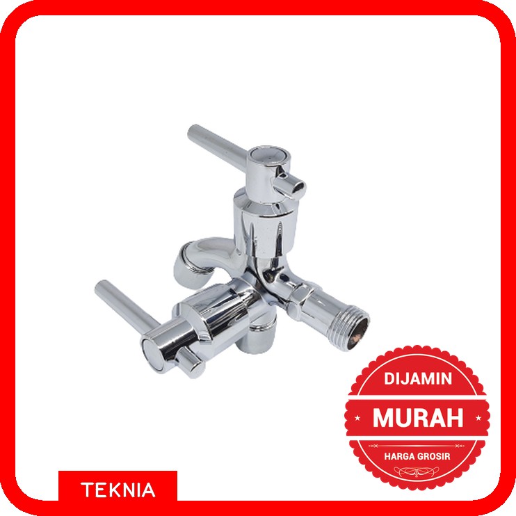 Kran Double Handle Engkol 1/2 Inch FIO - Kran Cabang