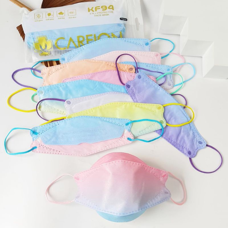 MASKER KF94 CAREION WARNA GRADASI RAINBOW 4PLY