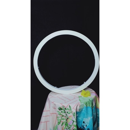 Pigura bulat putih D35 akrilik pigora mahar frame bulat mahar rustic