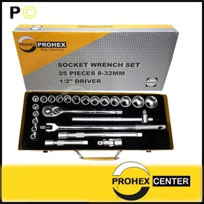 MATA SOK SET PROHEX 1/2DR 6PT 25PCS 8MM-32MM MATA SOCKET SET KUNCI SOK SOCKET SET