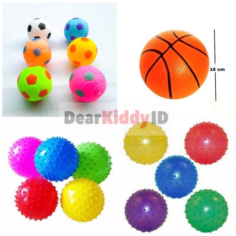 DK Mainan Bola Basket / Bola Duri Karet Anak Warna - NEW