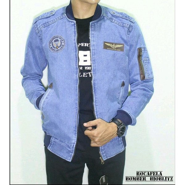 jaket jeans bomber - jaket bomber - jaket jeans modern