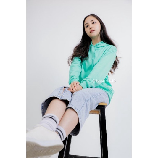 SWEATKOE.ID Sweater Hoodie Polos Hijau Tosca (Pria & Wanita)