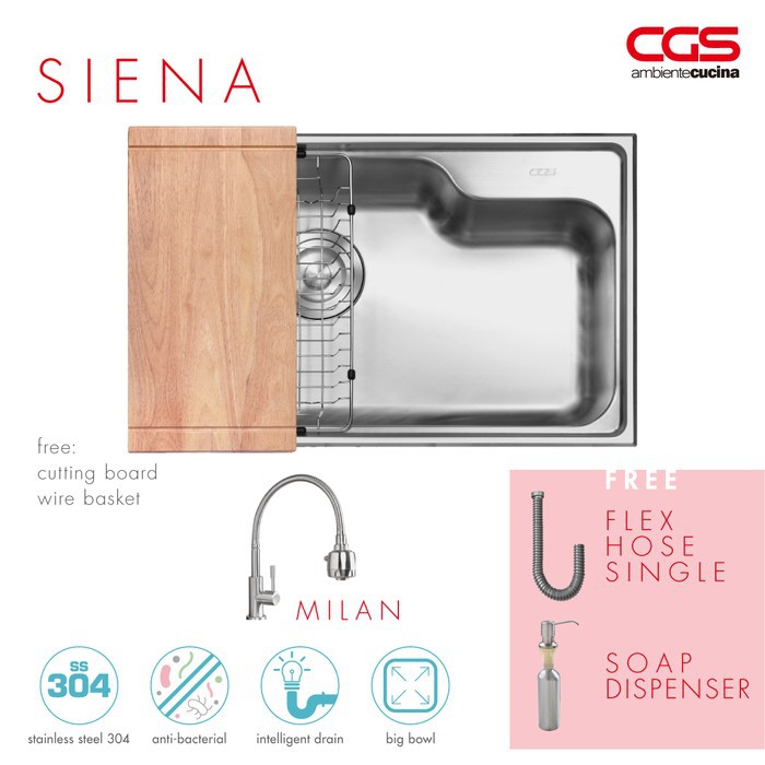 PAKET PROMO: KITCHEN SINK CGS SIENA + KRAN AIR CGS MILAN