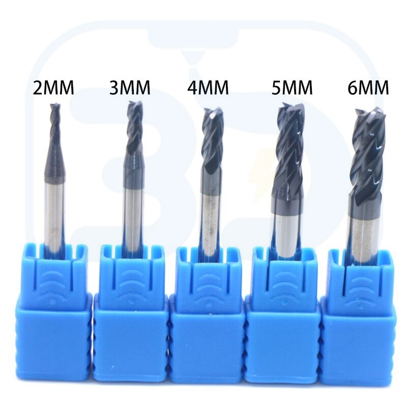 5pcs HRC50 End Mill Nitrogen Coating Drill Bit Milling Cutter for CNC