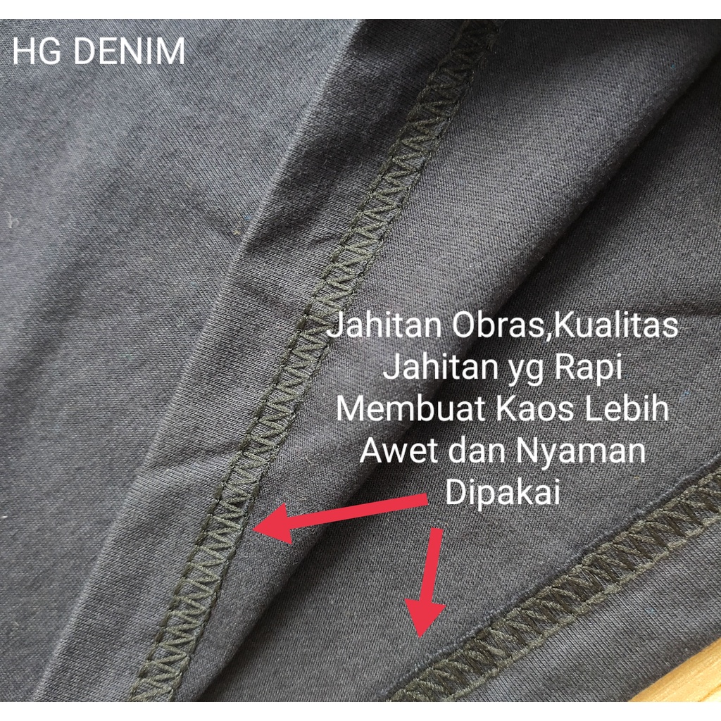 HG DENIM XXL COTTON COMBED KAOS PRIA POLOS PENDEK