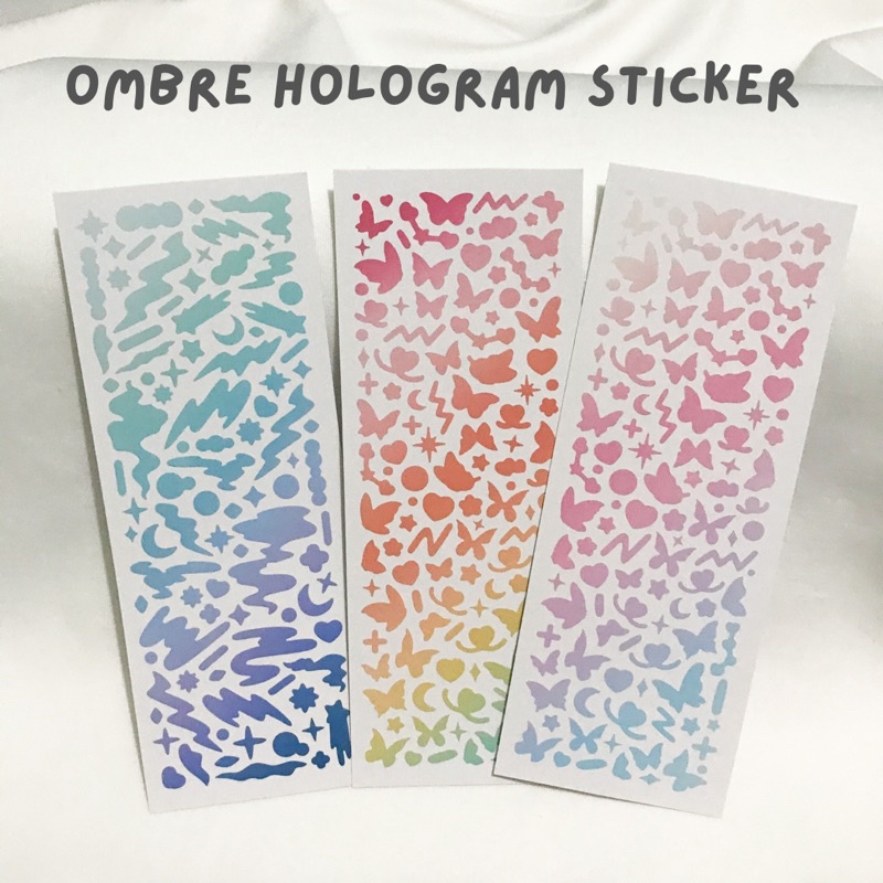 

1 Sheet Ombre Hologram Sticker || Sticker Aesthetic Deco Sticker Hias Bujo Journal Planner Diary Scrapbook Hadiah Gift Sticker DIY Jurnal Sticker Lucu Sticker INS Korea Sticker Hologram