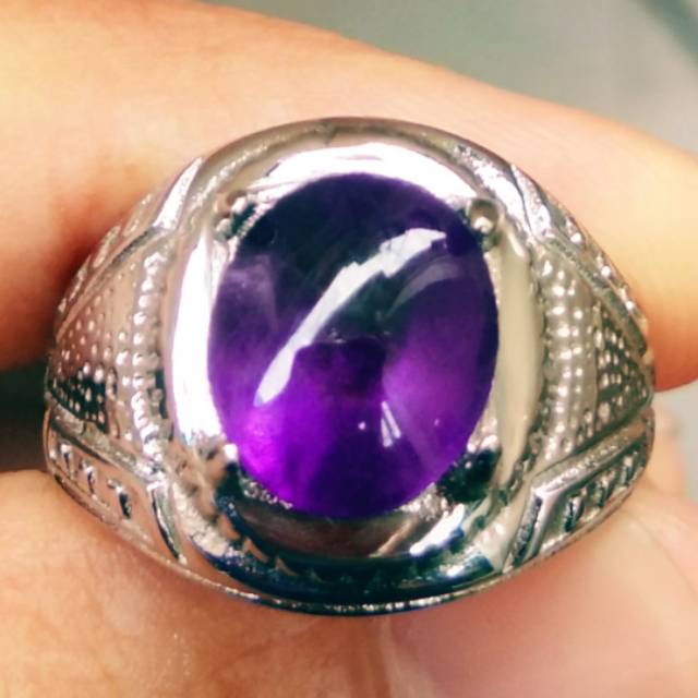 Cincin kecubung ungu tua akik kecubung kalimantan