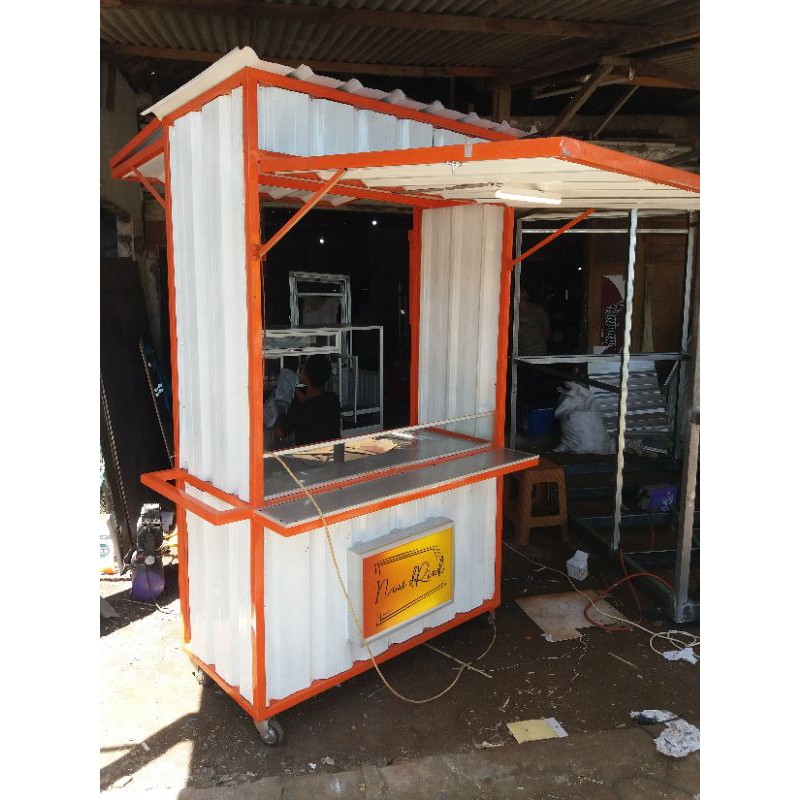 Jual Booth Rombong Semi Kontainer Ukuran 130x60cm Tinggi 200cm Murah