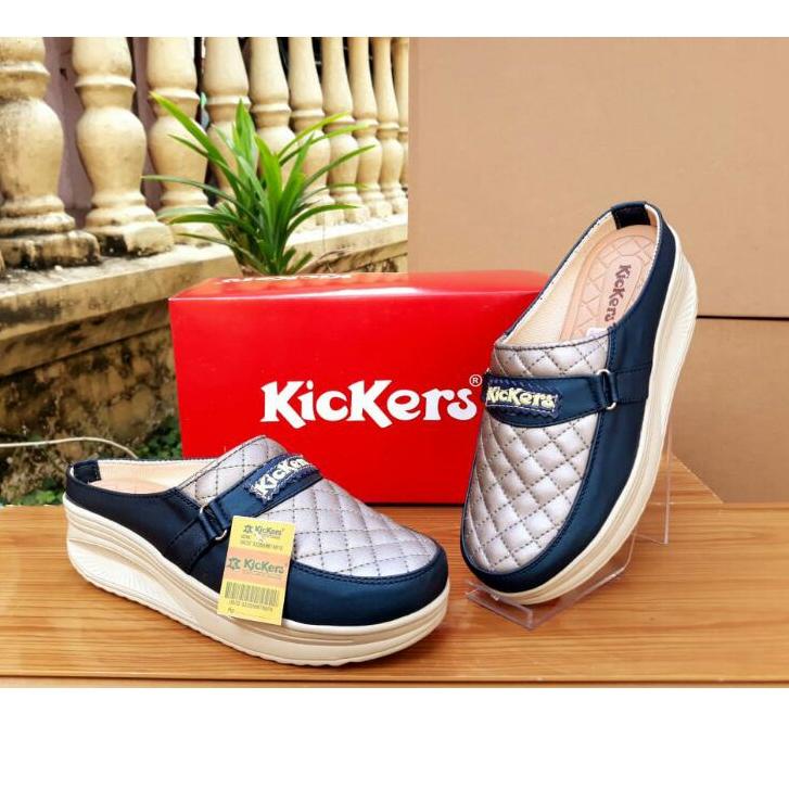 Stok terbatas.. SANDAL WANITA SLOP WEDGES KICKERS DUA WARNA / WEDGES SENDAL / WEDGES SANDAL / SANDAL