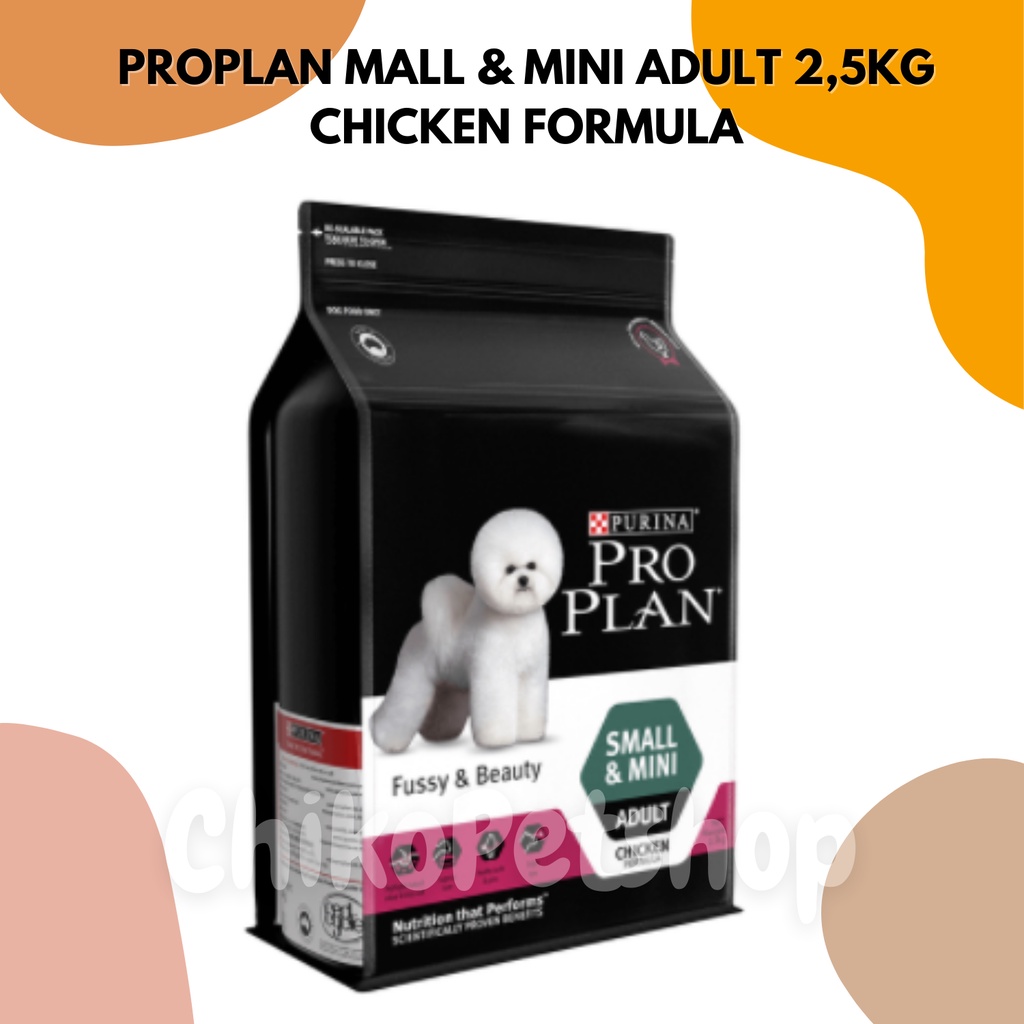 PROPLAN ADULT DOG SMALL &amp; MINI Fussy And Beauty CHICKEN FORMULA Kemasan 2.5Kg