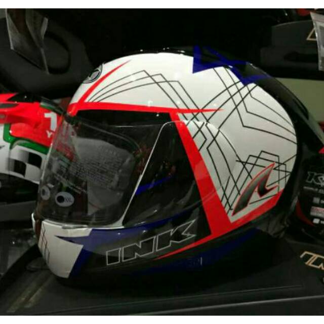 

INK Fullface CL Max Seri 3 - White Blue Red
