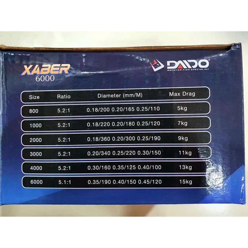 REEL DAIDO XABER 800 1000 2000 4000 6000 / REEL DAIDO