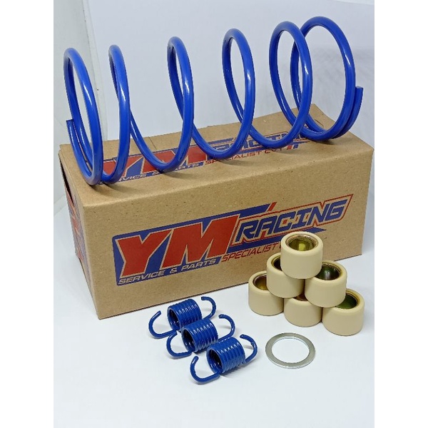 UPGRADE CVT 1000 RPM ALL MATIC ( ROLLER BISA SILANG + PER CVT + PER CENTRI + RING PULLEY ) BISA UNTUK SEGALA MOTOR MATIC ( YAMAHA / HONDA / SUZUKI ) UPGRADE CVT YM RACING