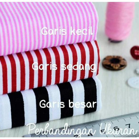➮ Kain Katun Premium Salur Garis Kecil - Biru Muda ♧