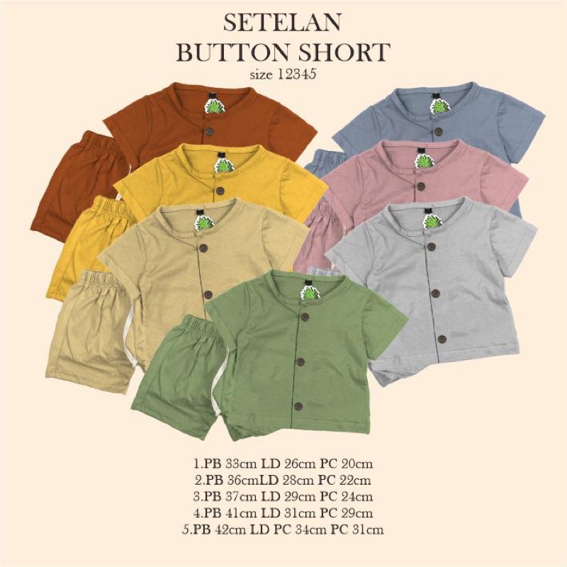 Set button short 1-5t pineapple unisex cewe cowo