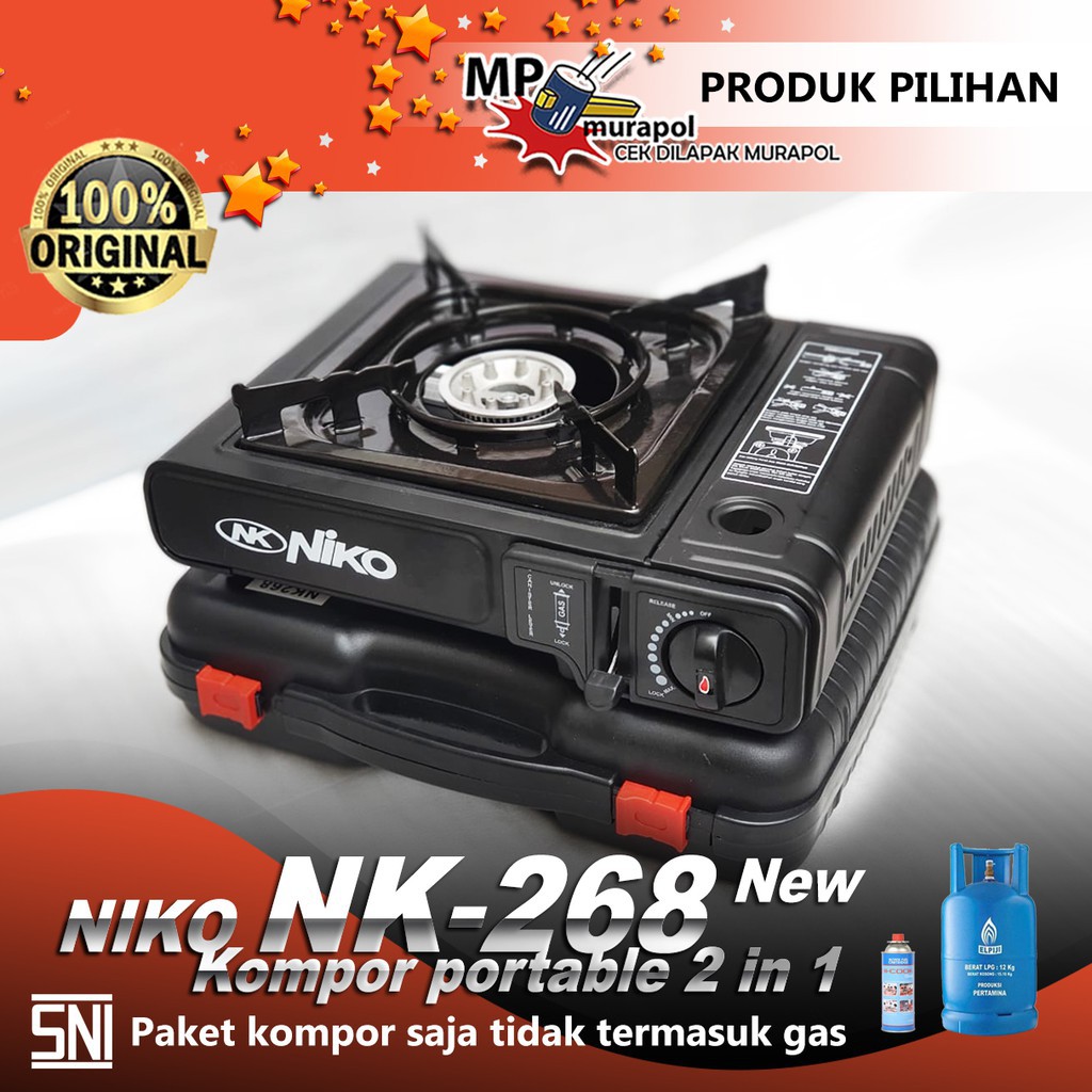 Kompor Gas Portable 2in1 bisa gas kaleng dan lpg NIKO  original