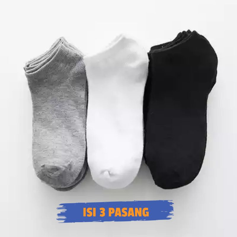 TOKO KL |  PAKET 3 PASANG KAOS KAKI PENDEK MATAKAKI PRIA WANITA DEWASA