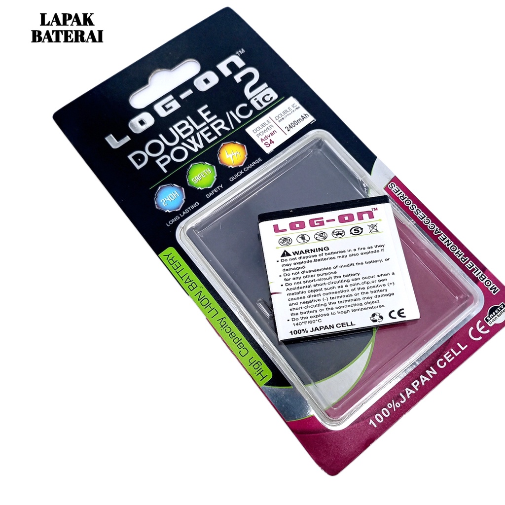 LOG - ON Advan S4 Baterai Double IC Protection Battery Batre