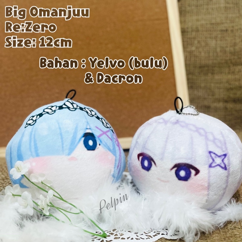 boneka anime omanjuu besar re:zero big omanjuu rem emilia remu anime stuff omanjuu bakpao large