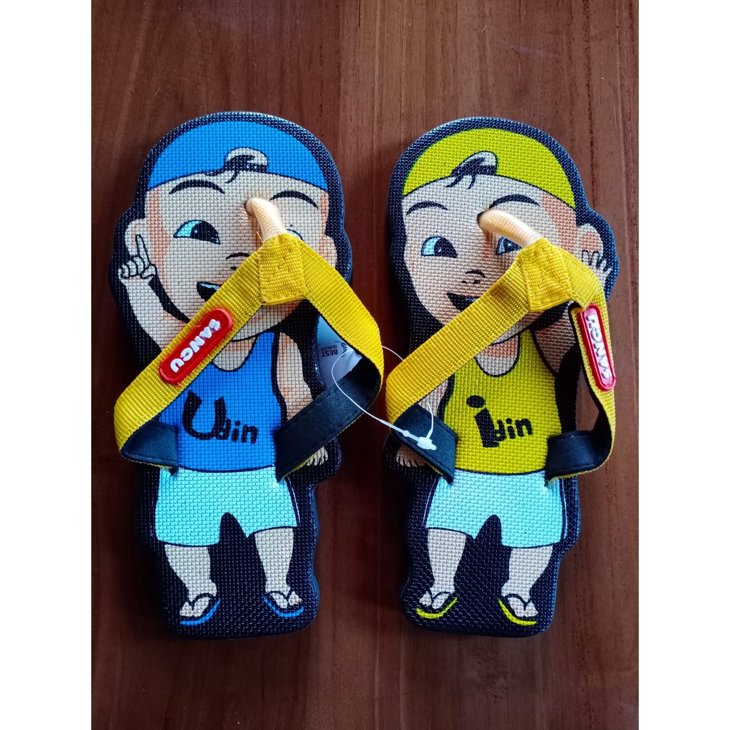 Sandal anak lucu karakter UPIN dan IPIN sancu anak UDIN dan IDIN