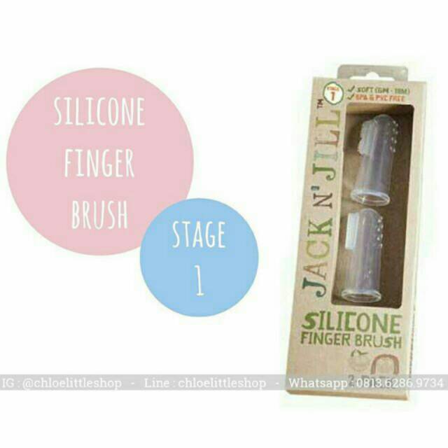 Jack N' Jill Silicone Finger Brush - Stage 1 (6M - 18M), Stage 2 (1 - 3 Y), Stage 3 (2 - 5 Y)