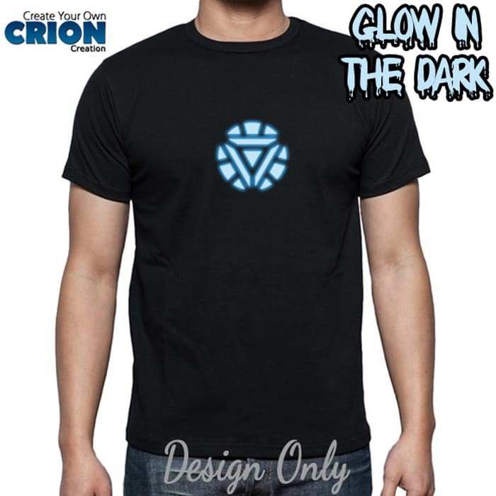 Kaos Glow In The Dark Blue - Ironman Chest Logo - By Crion