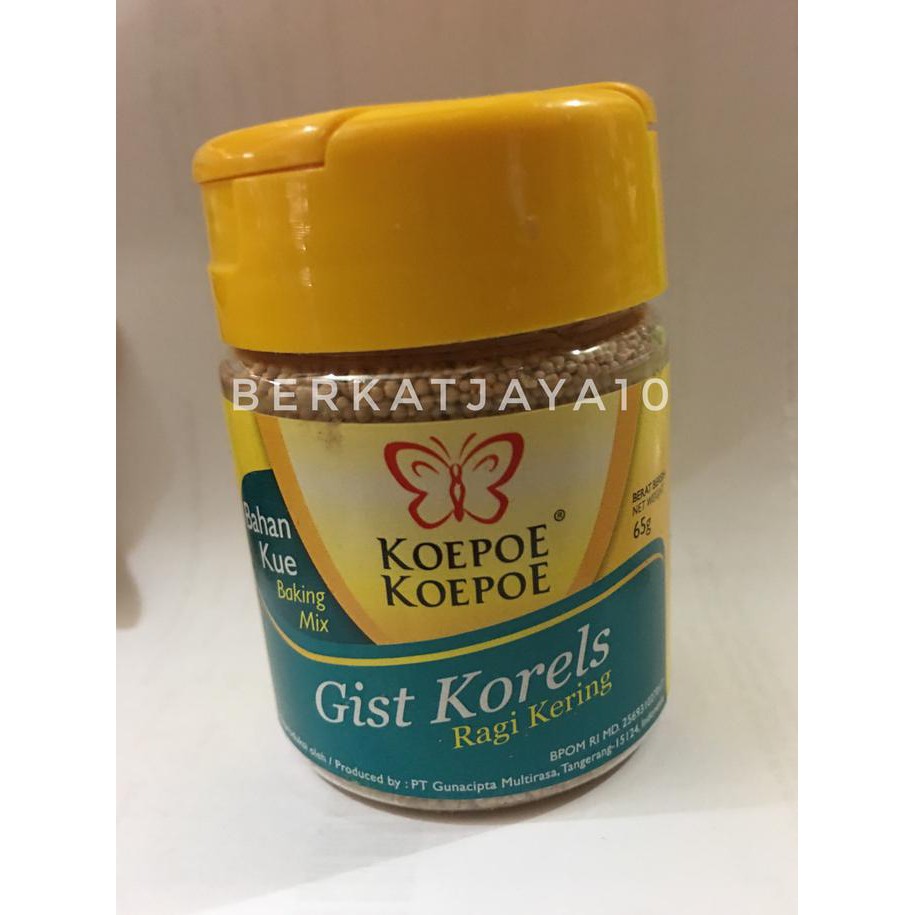 

31.87-Kue- Gist Korels Ragi Kering Koepoe Koepoe Kupu Kupu 65 Gr -Terlengkap-Termurah-Dijamin.