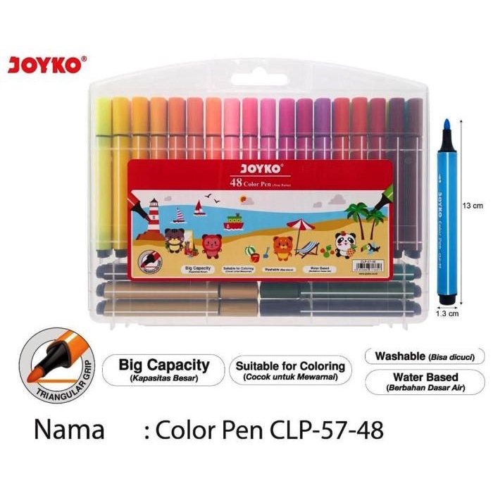 

Color Pen Joyko CLP-57-48 / Spidol 48 Warna Joyko Best Seller