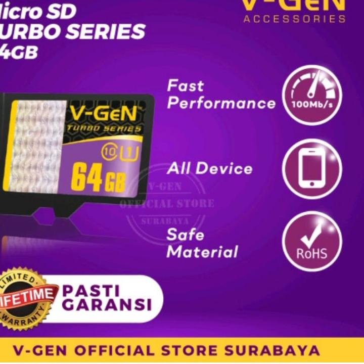 [PT1135] micro sd vgen 64gb class 10 845SRE