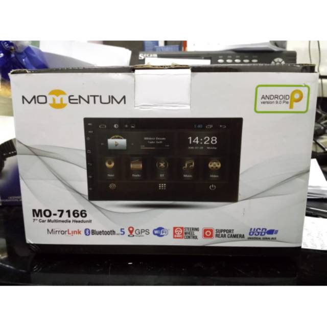 Doubledin Android 7" Momentum MO7166 Langsung connect Hp Android Ios Bluetooth 2din Headunit 7166