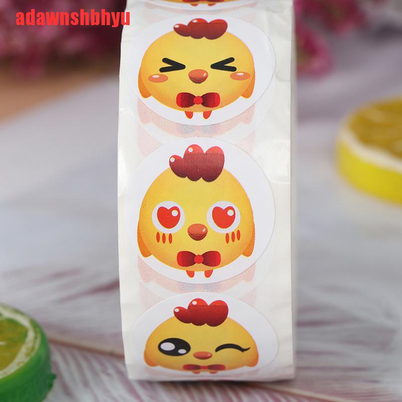 500pcs/roll Stiker Kemasan Desain Ayam Thank You