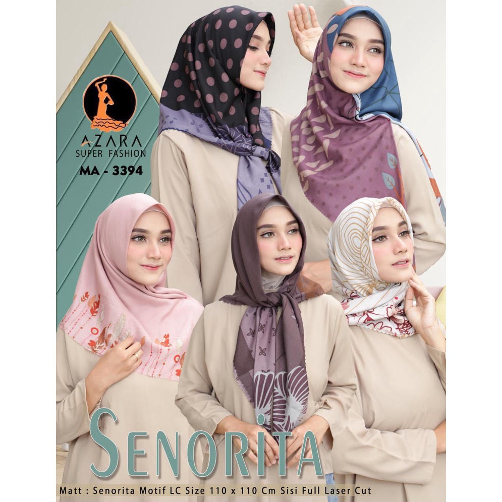 Oskara motif Senorita Motif Segiempat Lasercut Ori Azara hijab - PART 1