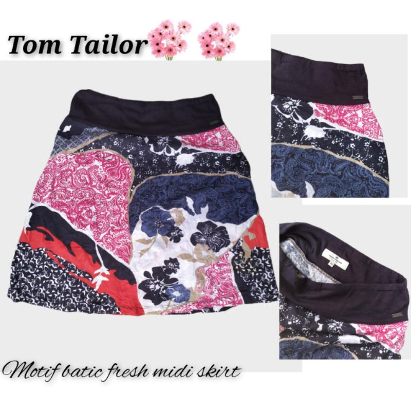 Tom tailor retro motif midi skirt