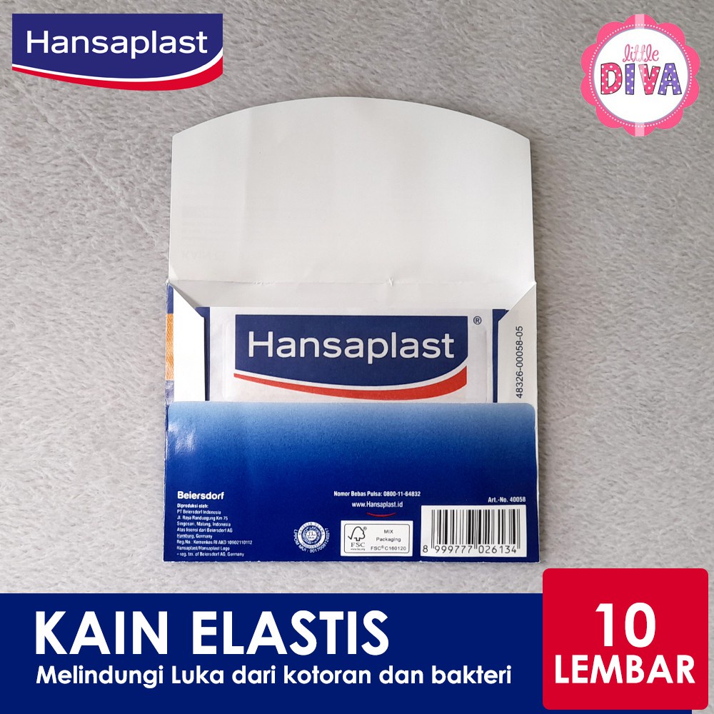 ORIGINAL HANSAPLAST ISI 10 LEMBAR Kain Elastis - Plaster Pelindung Luka dari bakteri ens