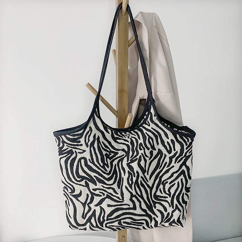 TC-105 tas tote bag bahu besar zebra fullprint import korea jepang