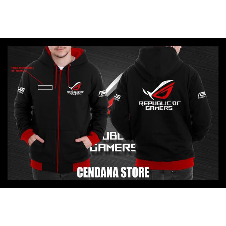 Terbaru Jaket Zipper Sweater Gaming Rog Strix By Asus Terlaris 