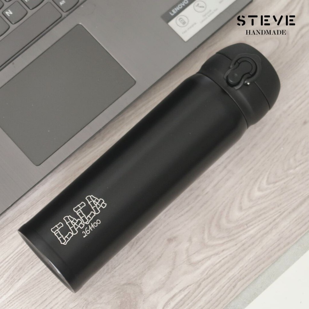 Botol minum stainless termos vacuum tumbler travel mug TM0308 Black