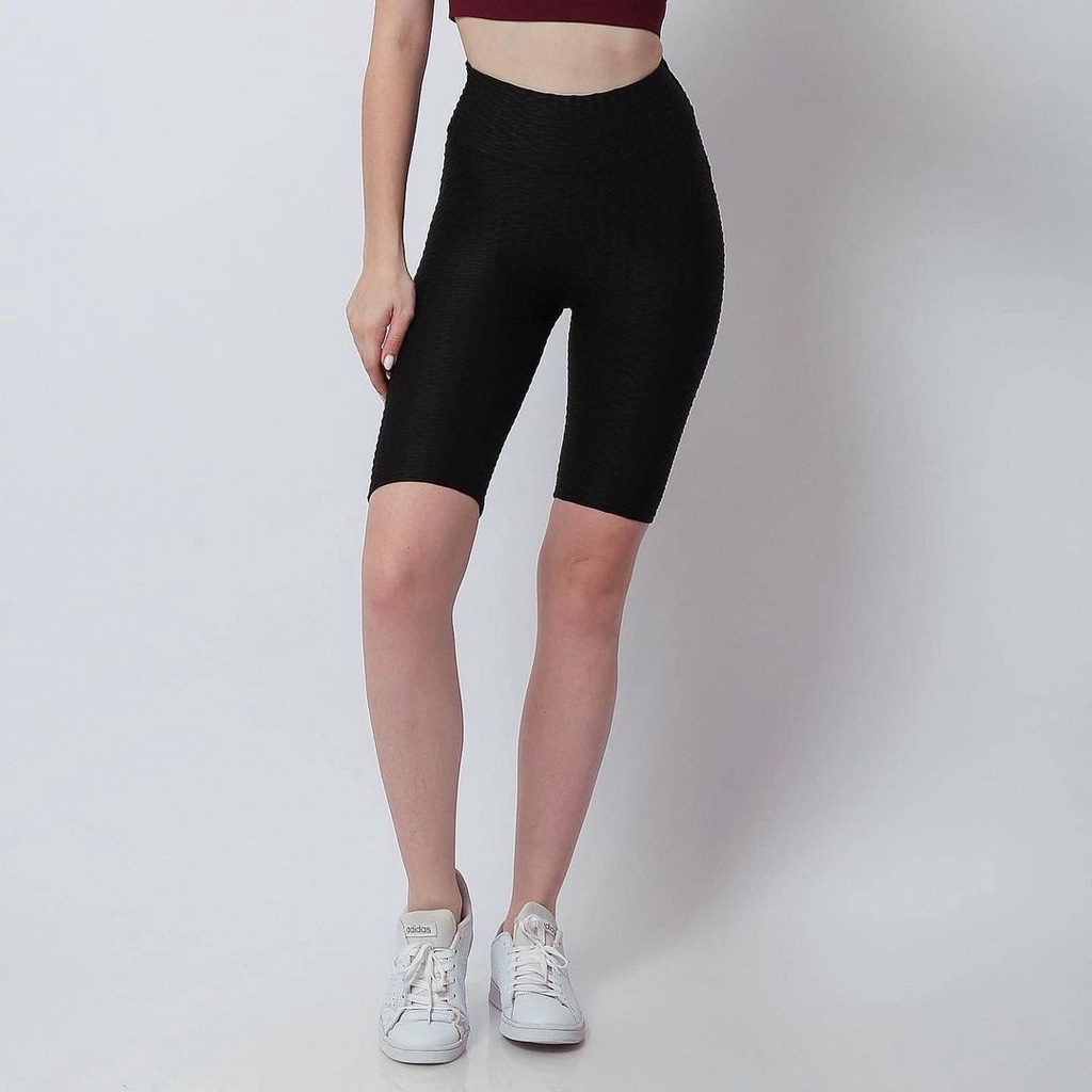 Legging polos hitam pendek/legging wanita short all size