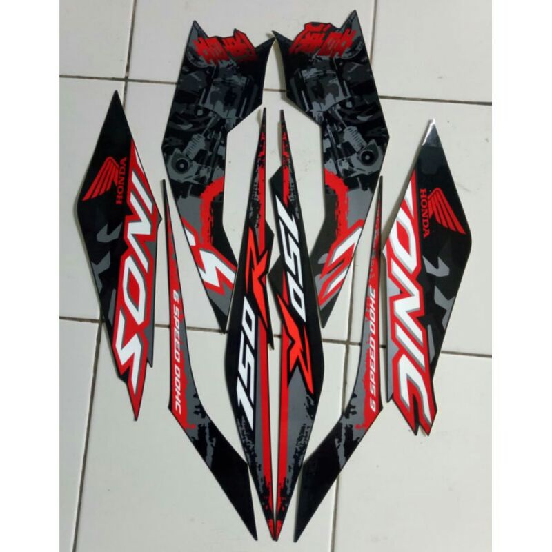 sticker sonic 150r original striping motor honda sonic 150r 2019 original hitam gold ungu biru berku