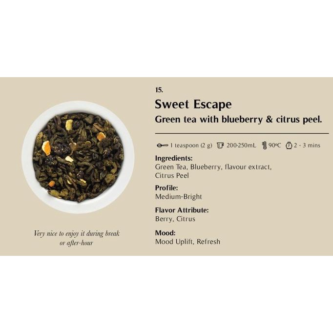 

[ COD ] OZA Tea - Sweet Escape | Green Tea | 40 gram (20 cups) KOMPLIT Kode 134