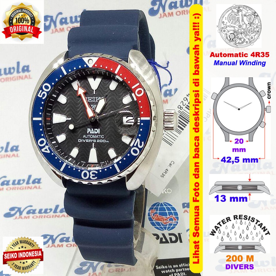 Seiko Prospex SRPC41K1 Mini Turtle PADI - Jam Tangan Pria SRPC41