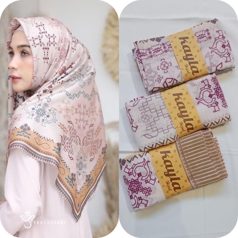 SEGIEMPAT VOALDENAY KW PREMIUM / HIJAB JILBAB SQUARE VOAL MOTIF LASER CUT-Motif 7