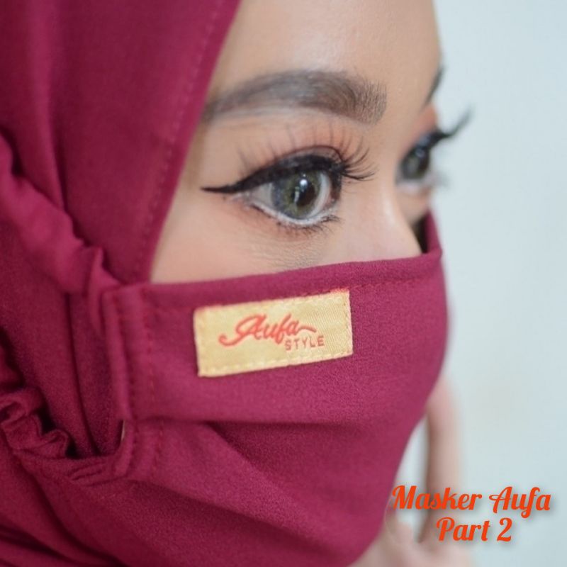 Masker Aufa Part2 Masker serut  Masker kriwil Masker kain Masker hijab Masker 2lapis Masker headloop