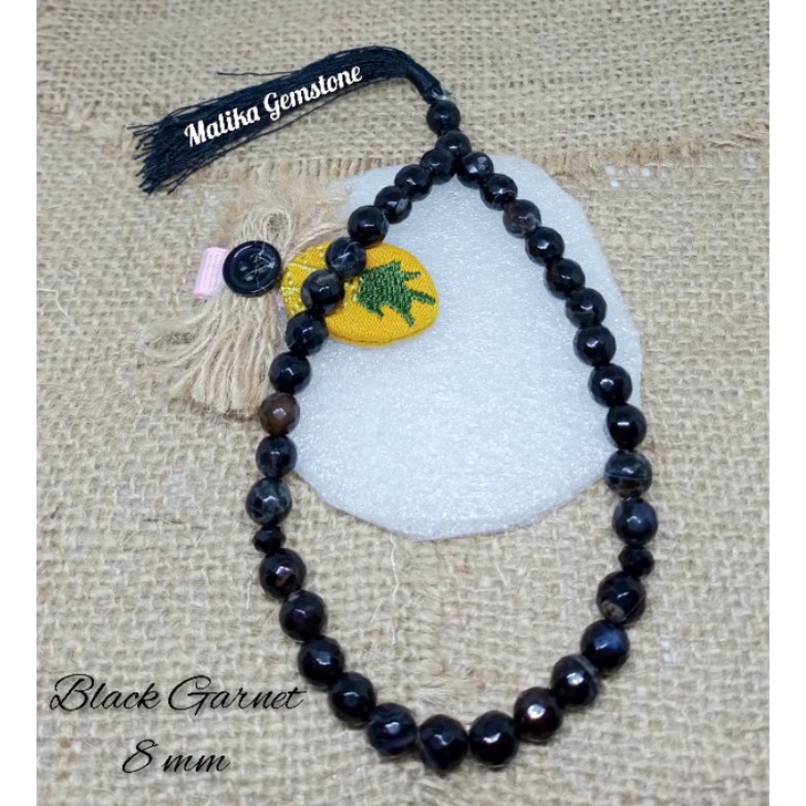 TASBIH BATU ASLI GARNET 33 BUTIR 8 MM 100% NATURAL